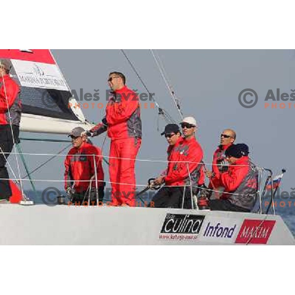 team Maxim Magazin in action during season closing regatta Portoroz-Piran-Savudrija in the final of Slovenian Cup in Portoroz 17.10.2009. Maxim Magazin won the regatta and overall standings 