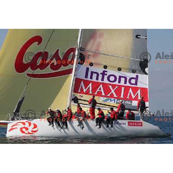 team Maxim Magazin in action during season closing regatta Portoroz-Piran-Savudrija in the final of Slovenian Cup in Portoroz 17.10.2009. Maxim Magazin won the regatta and overall standings 