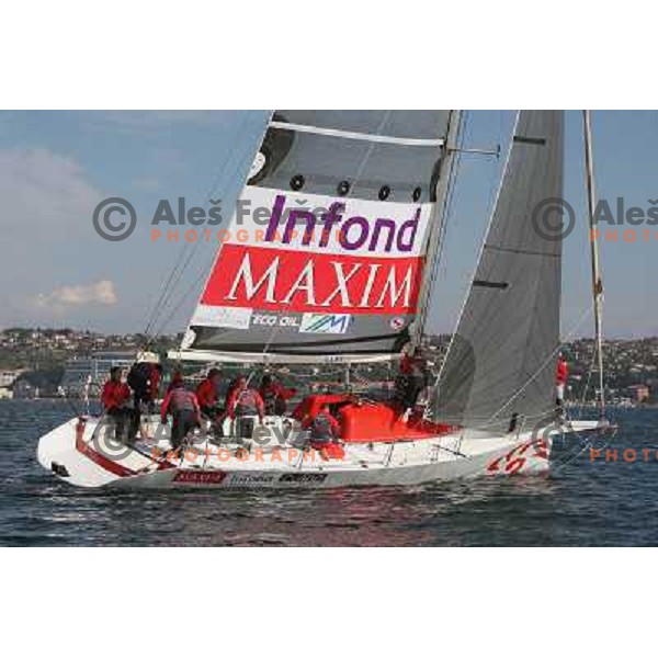 team Maxim Magazin in action during season closing regatta Portoroz-Piran-Savudrija in the final of Slovenian Cup in Portoroz 17.10.2009. Maxim Magazin won the regatta and overall standings 