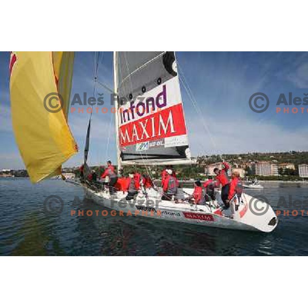 team Maxim Magazin in action during season closing regatta Portoroz-Piran-Savudrija in the final of Slovenian Cup in Portoroz 17.10.2009. Maxim Magazin won the regatta and overall standings 