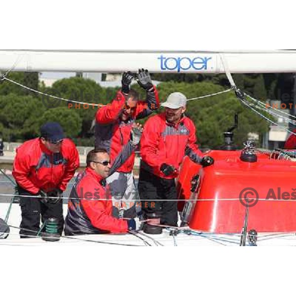 team Maxim Magazin in action during season closing regatta Portoroz-Piran-Savudrija in the final of Slovenian Cup in Portoroz 17.10.2009. Maxim Magazin won the regatta and overall standings 