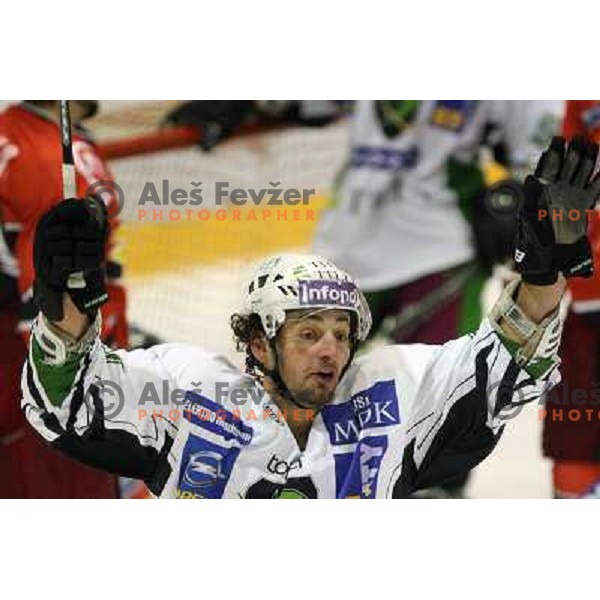 Brendan Yarema at ice hockey match Acroni Jesenice-Tilia Olimpija in round 14 of Ebel league,played at Podmezakla Hall, Jesenice 16.10.2009. Acroni Jesenice won 7:5 