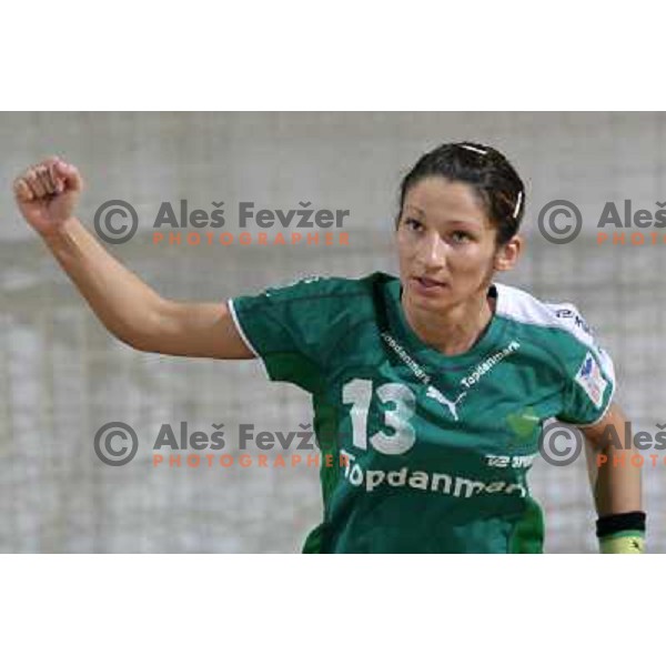 action during first match of the Final of Handball Champions league women match betwwen Krim Mercator (SLO) and Viborg (DEN) in Tivoli Hall, Ljubljana, Slovenia on May 14, 2006