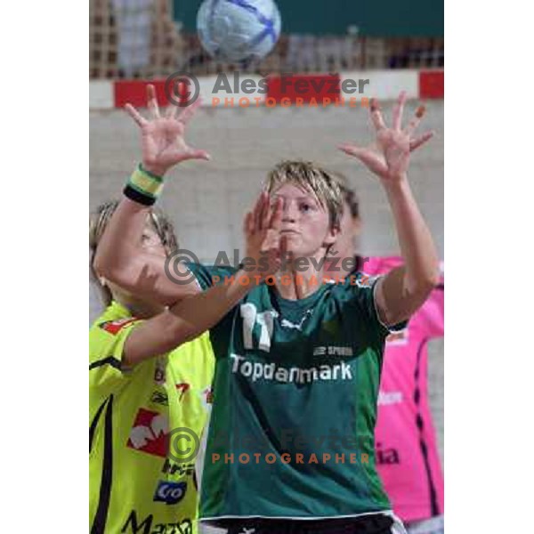 action during first match of the Final of Handball Champions league women match betwwen Krim Mercator (SLO) and Viborg (DEN) in Tivoli Hall, Ljubljana, Slovenia on May 14, 2006