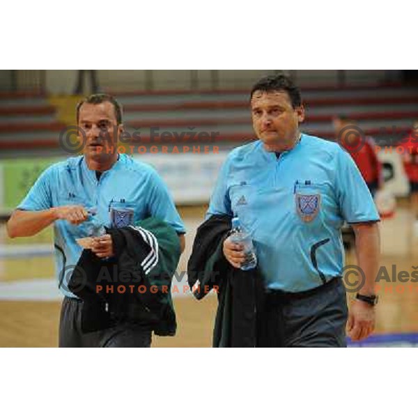 referees at the handtball game Slovan - Gorenje Velenje , played in the Mik 1 Liga , Ljubljana, 24.10.2009, Slovan lost 25:31 