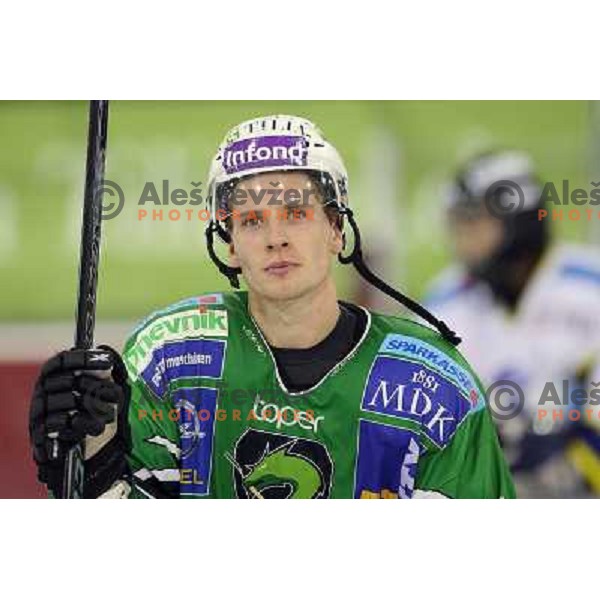 Ales Music during ice-hockey match Tilia Olimpija-Medvescak in round in Ebel league, played in Hala Tivoli, Ljubljana, Slovenia 25.10.2009 