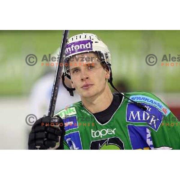 Ales Music during ice-hockey match Tilia Olimpija-Medvescak in round in Ebel league, played in Hala Tivoli, Ljubljana, Slovenia 25.10.2009 
