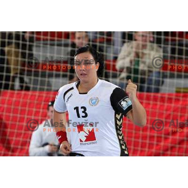 Urska Vidic in action during handball match Krim Mercator- Aalborg DH in round 2 of Championsleague, played at Kodeljevo, Ljubljana, Slovenia 31.10.2009 