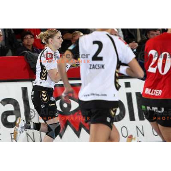 Tamara Mavsar in action during handball match Krim Mercator- Aalborg DH in round 2 of Championsleague, played at Kodeljevo, Ljubljana, Slovenia 31.10.2009 