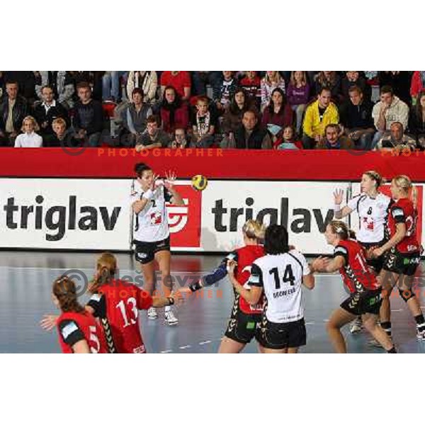 Szandra Zacsik in action during handball match Krim Mercator- Aalborg DH in round 2 of Championsleague, played at Kodeljevo, Ljubljana, Slovenia 31.10.2009 