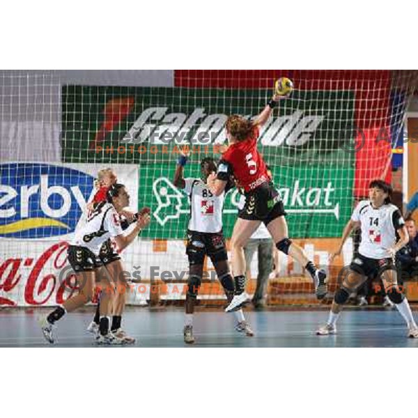 Andrea Lekic, Tortsenson (5) in action during handball match Krim Mercator- Aalborg DH in round 2 of Championsleague, played at Kodeljevo, Ljubljana, Slovenia 31.10.2009 