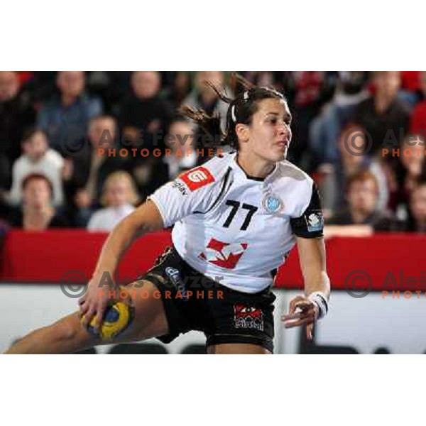Andrea Lekic in action during handball match Krim Mercator- Aalborg DH in round 2 of Championsleague, played at Kodeljevo, Ljubljana, Slovenia 31.10.2009 