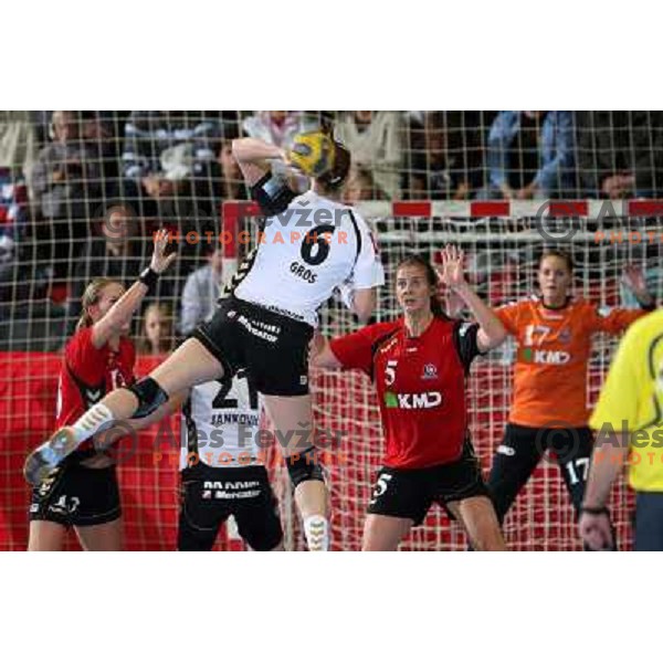 Ana Gros in action during handball match Krim Mercator- Aalborg DH in round 2 of Championsleague, played at Kodeljevo, Ljubljana, Slovenia 31.10.2009 