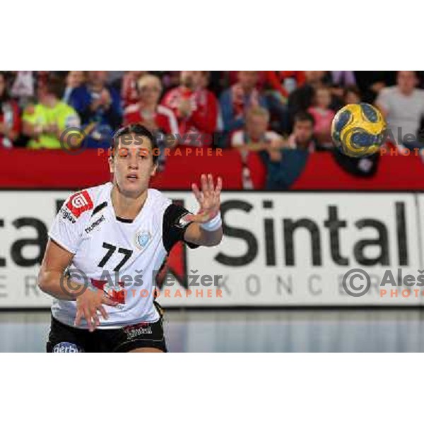Andrea Lekic in action during handball match Krim Mercator- Aalborg DH in round 2 of Championsleague, played at Kodeljevo, Ljubljana, Slovenia 31.10.2009 