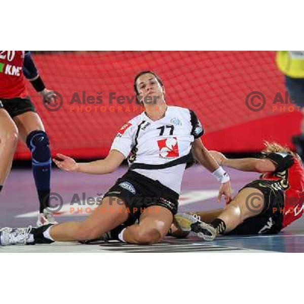 Andrea Lekic in action during handball match Krim Mercator- Aalborg DH in round 2 of Championsleague, played at Kodeljevo, Ljubljana, Slovenia 31.10.2009 