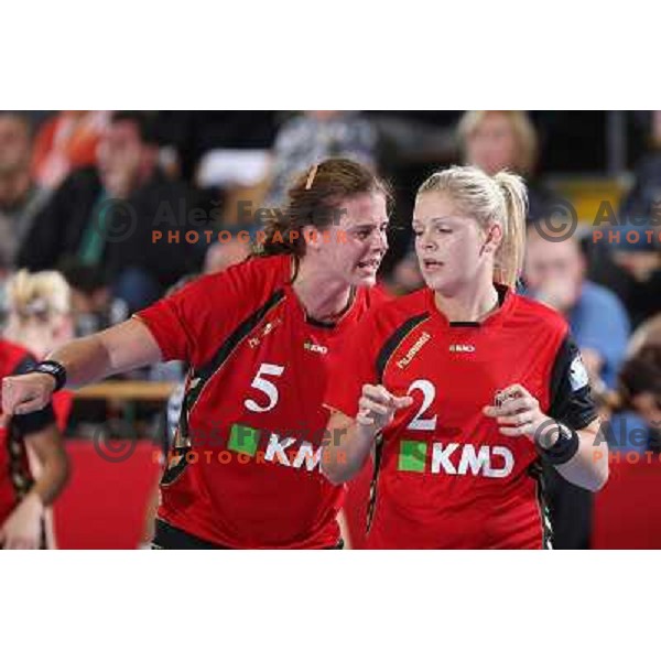  Tortsenson and Aagard in action during handball match Krim Mercator- Aalborg DH in round 2 of Championsleague, played at Kodeljevo, Ljubljana, Slovenia 31.10.2009 