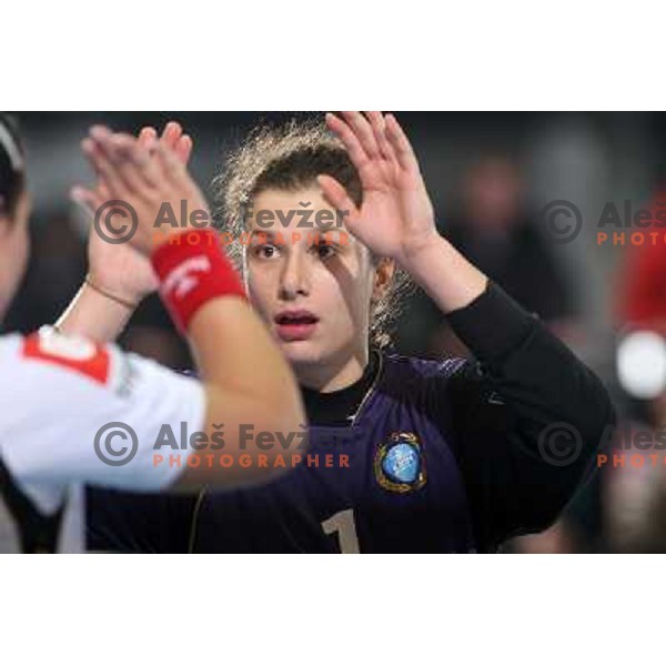 Jelena Grubisic in action during handball match Krim Mercator- Aalborg DH in round 2 of Championsleague, played at Kodeljevo, Ljubljana, Slovenia 31.10.2009 