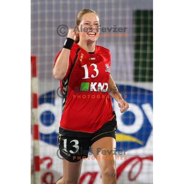 Siri Seglem in action during handball match Krim Mercator- Aalborg DH in round 2 of Championsleague, played at Kodeljevo, Ljubljana, Slovenia 31.10.2009 