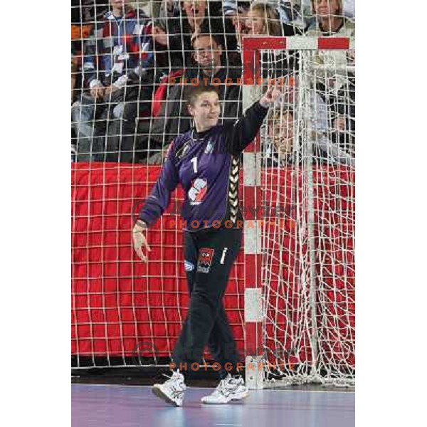 Jelena Grubisic in action during handball match Krim Mercator- Aalborg DH in round 2 of Championsleague, played at Kodeljevo, Ljubljana, Slovenia 31.10.2009 