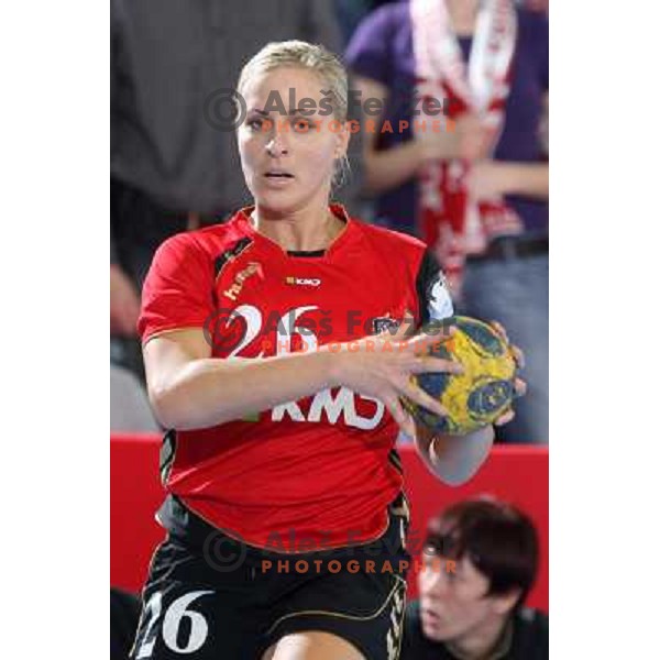 Ana Batinic in action during handball match Krim Mercator- Aalborg DH in round 2 of Championsleague, played at Kodeljevo, Ljubljana, Slovenia 31.10.2009 