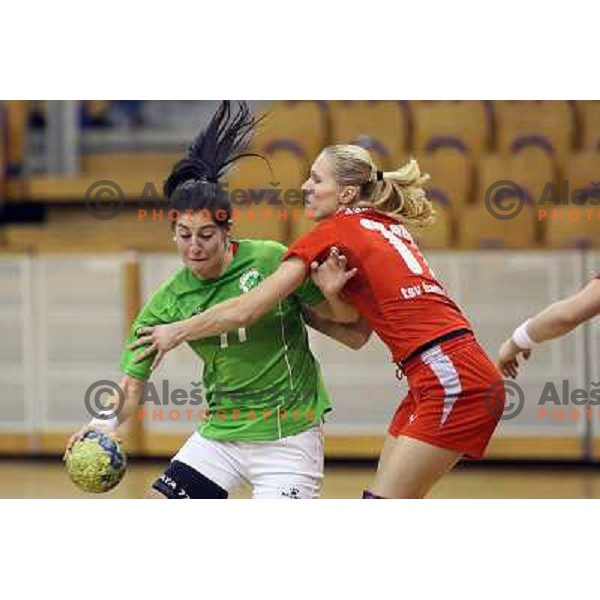 Maja Son in action during handball match RK Olimpija-TSV Bayer 04 Leverkusen in third round of EHF Cup, played in Hala Tivoli, Ljubljana, Slovenia 1.10.2009 