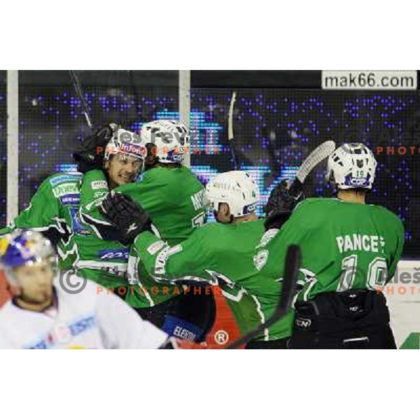 Jurij Golicic in action during ice-hockey match Tilia Olimpija-Red Bull Salzburg in Ebel league, played in Hala Tivoli, Ljubljana, Slovenia 1.10.2009 