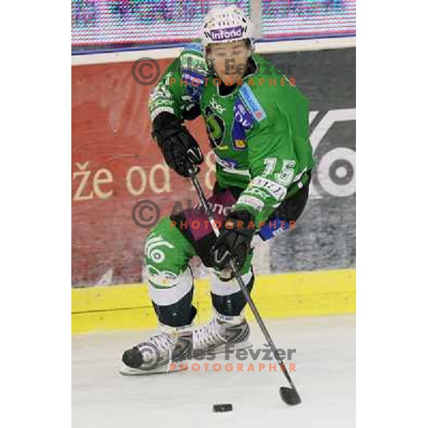 Egon Muric in action during ice-hockey match Tilia Olimpija-Red Bull Salzburg in Ebel league, played in Hala Tivoli, Ljubljana, Slovenia 1.10.2009 