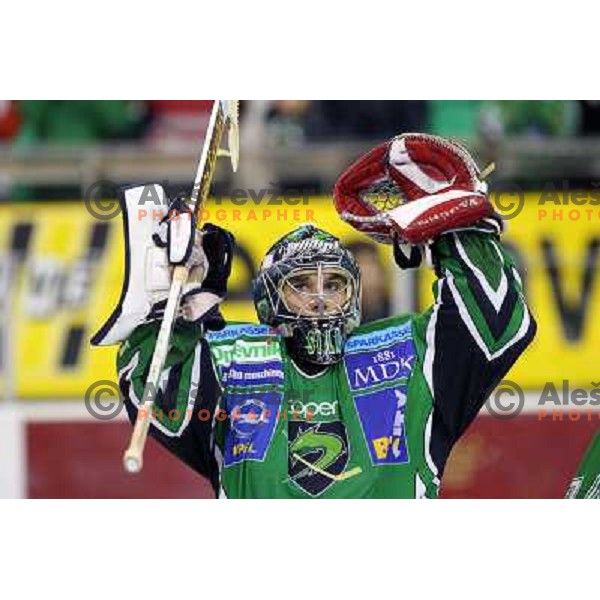 Ales Sila in action during ice-hockey match Tilia Olimpija-Red Bull Salzburg in Ebel league, played in Hala Tivoli, Ljubljana, Slovenia 1.10.2009 