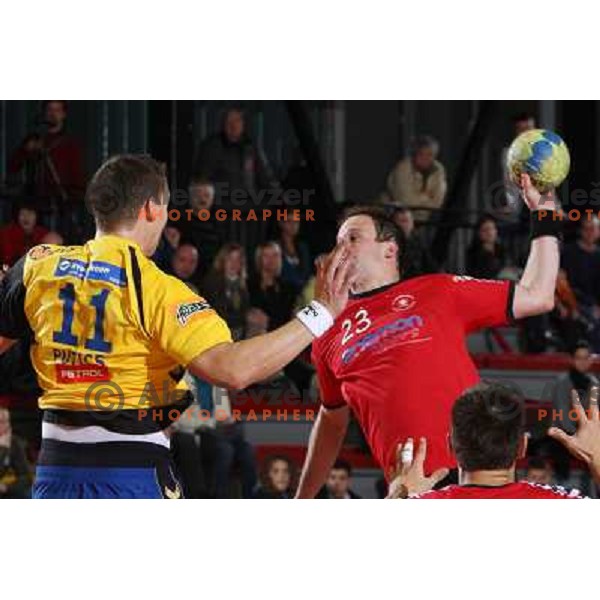 Rok Terzan in action during handball match RD Slovan- RK Cimos Koper in Mik 1.Liga, played at Kodeljevo, Ljubljana, Slovenia 6.11.2009 