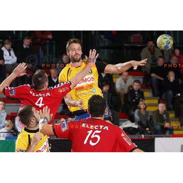  Balasz Laluska in action during handball match RD Slovan- RK Cimos Koper in Mik 1.Liga, played at Kodeljevo, Ljubljana, Slovenia 6.11.2009 