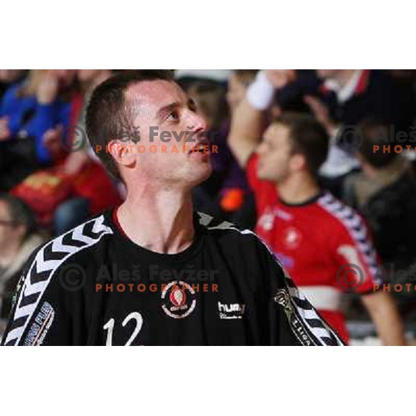 Jure Vran in action during handball match RD Slovan- RK Cimos Koper in Mik 1.Liga, played at Kodeljevo, Ljubljana, Slovenia 6.11.2009 