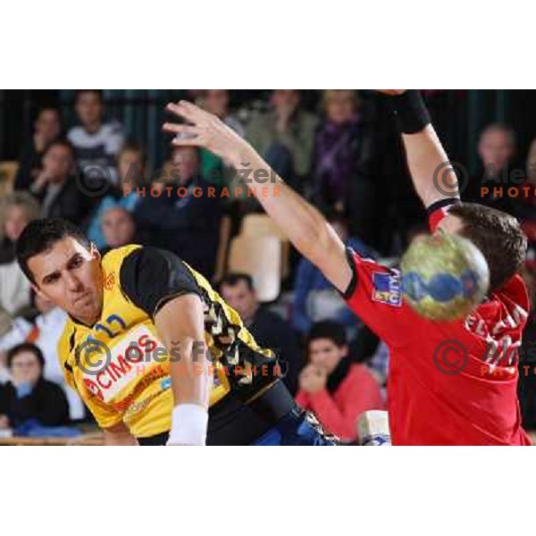 Boris Gorenac in action during handball match RD Slovan- RK Cimos Koper in Mik 1.Liga, played at Kodeljevo, Ljubljana, Slovenia 6.11.2009 