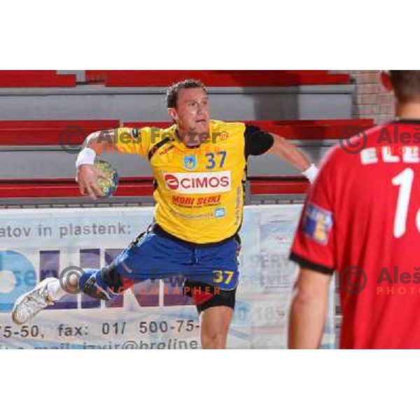 Zoran Jovicic in action during handball match RD Slovan- RK Cimos Koper in Mik 1.Liga, played at Kodeljevo, Ljubljana, Slovenia 6.11.2009 