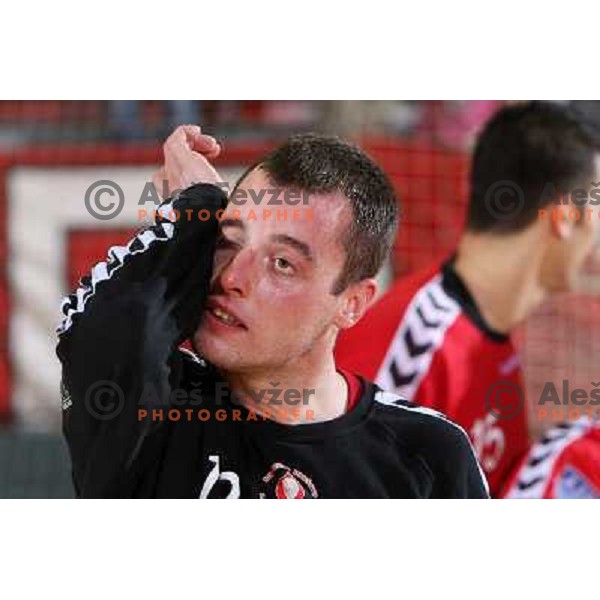 Jure Vran in action during handball match RD Slovan- RK Cimos Koper in Mik 1.Liga, played at Kodeljevo, Ljubljana, Slovenia 6.11.2009 