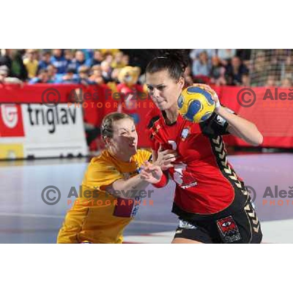 Szandra Zacsik in action during handball match Krim Mercator- Hypo No in round 3 of EHF Championsleague, played at Kodeljevo, Ljubljana, Slovenia 8.11.2009 