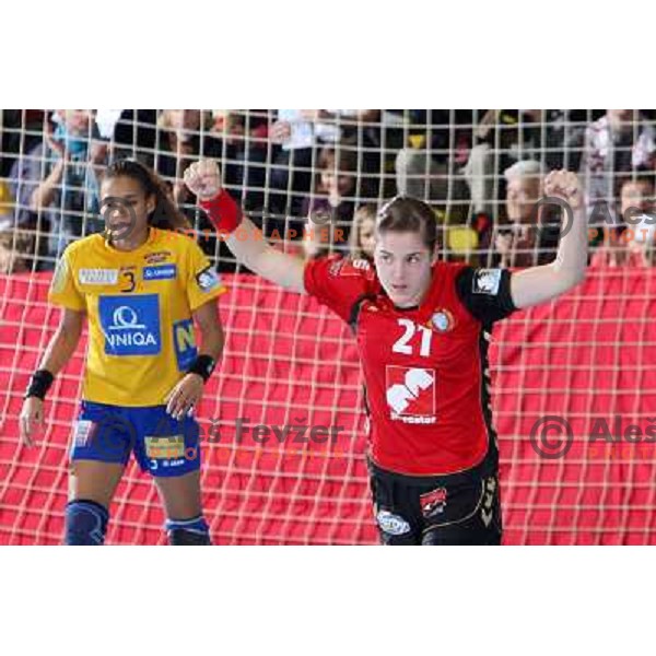  Alja Jankovic in action during handball match Krim Mercator- Hypo No in round 3 of EHF Championsleague, played at Kodeljevo, Ljubljana, Slovenia 8.11.2009 