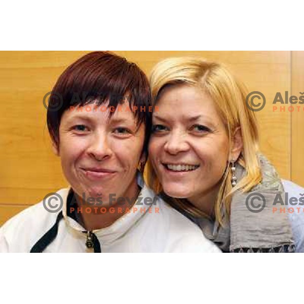 Sergeja Stefanisin, Spela Cerar after press conference of RK Krim Mercator in M hotel, Ljubljana, Slovenia 11.11.2009 