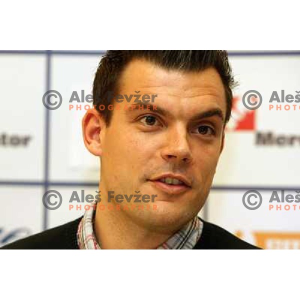 Jaka Kravanja during press conference of RK Krim Mercator in M hotel, Ljubljana, Slovenia 11.11.2009 