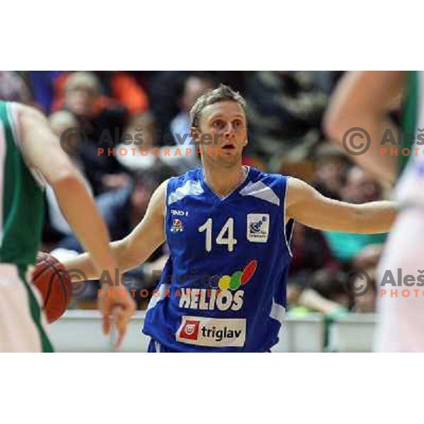 Jure Mocnik in action during basketball match Krka- Helios Domzale in round 6 of Telemach league, played in Novo Mesto, Slovenia 11.11.2009 