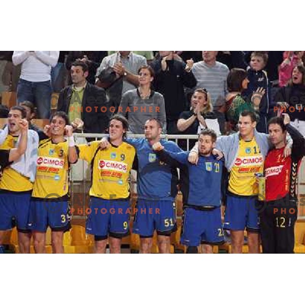 Skoko, Dobelsek , Bombac, Hribar, Rapotec, Stanic in action during handball match Cimos Koper- Gorenje in MIK 1.liga, played in Bonifika Hall, koper, Slovenia 15.11.2009 