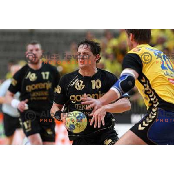 Sebastjan Sovic in action during handball match Cimos Koper- Gorenje in MIK 1.liga, played in Bonifika Hall, koper, Slovenia 15.11.2009 