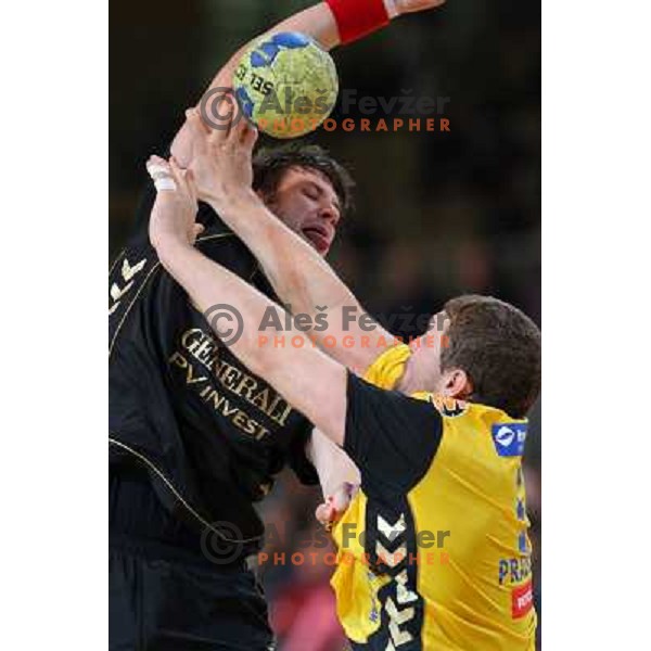 Rnic, Praznik in action during handball match Cimos Koper- Gorenje in MIK 1.liga, played in Bonifika Hall, koper, Slovenia 15.11.2009 