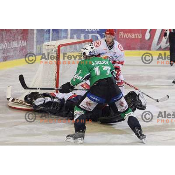 Jurij Golicic in action during ice-hockey match Tilia Olimpija- Acroni Jesenice in Ebel league, played in Hala Tivoli, Ljubljana, Slovenia 27.11.2009 