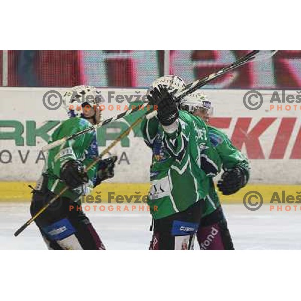 Ziga Pance, Music celebrate goal during ice-hockey match Tilia Olimpija- Acroni Jesenice in Ebel league, played in Hala Tivoli, Ljubljana, Slovenia 27.11.2009 