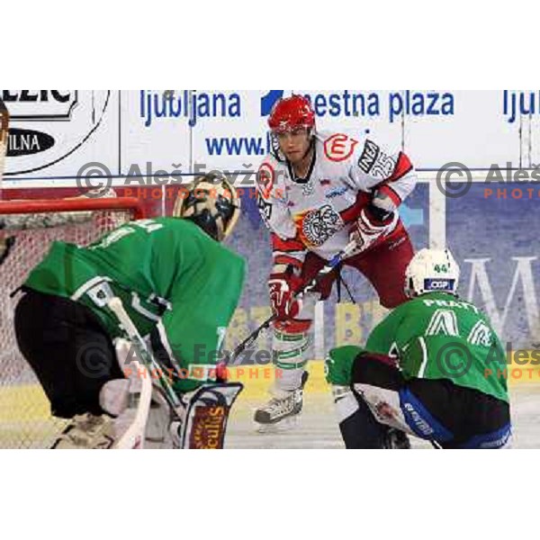 Robert Robins in action during ice-hockey match Tilia Olimpija- Acroni Jesenice in Ebel league, played in Hala Tivoli, Ljubljana, Slovenia 27.11.2009. 