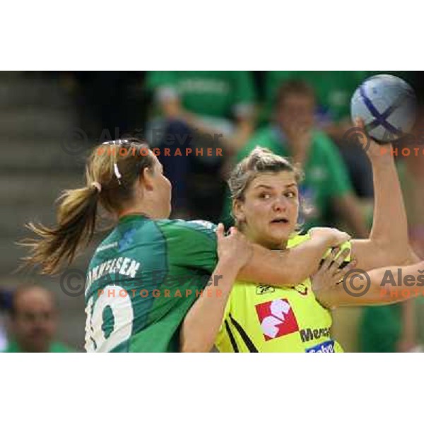 action during the Final of Handball Champions league women match betwwen Viborg (DEN) and Krim Mercator (SLO) in Denmark on May 20, 2006