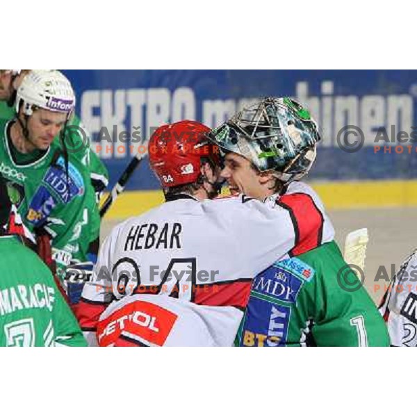 Andrej Hebar, Ales Music after ice-hockey match Tilia Olimpija- Acroni Jesenice in Ebel league, played in Hala Tivoli, Ljubljana, Slovenia 27.11.2009. 