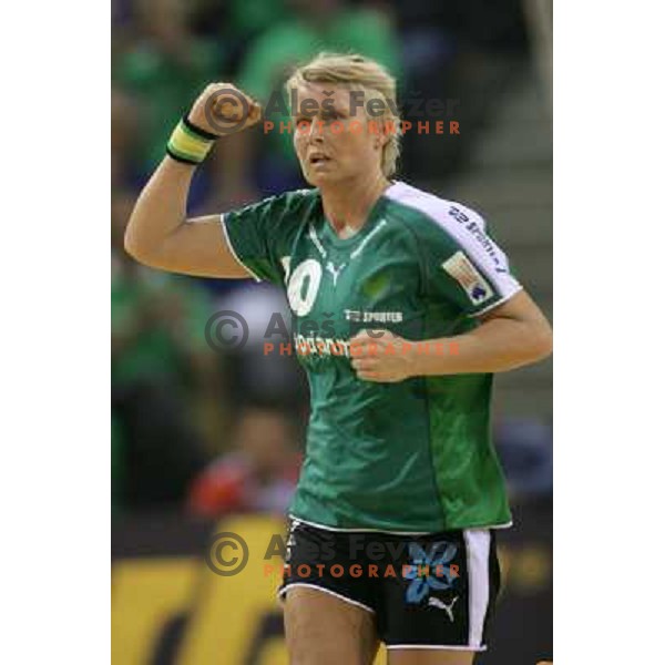 action during the Final of Handball Champions league women match betwwen Viborg (DEN) and Krim Mercator (SLO) in Denmark on May 20, 2006