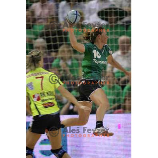 action during the Final of Handball Champions league women match betwwen Viborg (DEN) and Krim Mercator (SLO) in Denmark on May 20, 2006