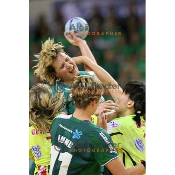 action during the Final of Handball Champions league women match betwwen Viborg (DEN) and Krim Mercator (SLO) in Denmark on May 20, 2006